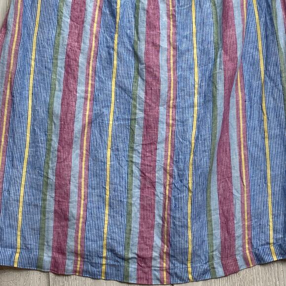 Frame Women's Blue & Purple Multi Linen Striped Mini Dress Size Small - Picture 9 of 11